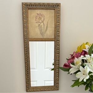 Framed Art Print mirror Cheri Blum Floral Flower cottagecore foyer vintage gold